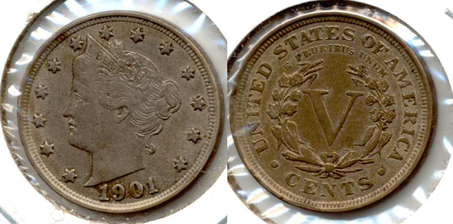 1901 Liberty Head Nickel VF-20