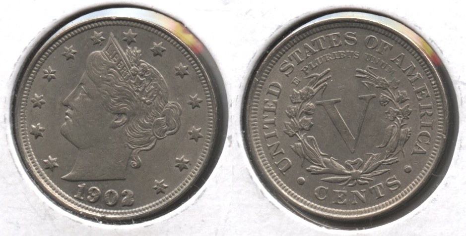 1902 Liberty Head Nickel AU-55 Date Abrasion