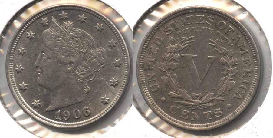 1906 Liberty Head Nickel AU-50 Spots