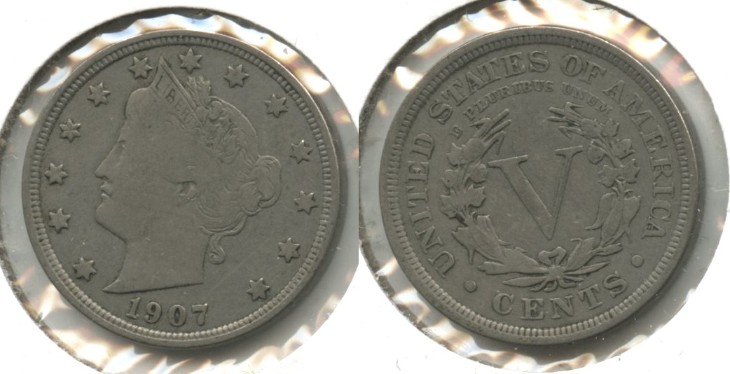1907 Liberty Head Nickel Fine-12 #b