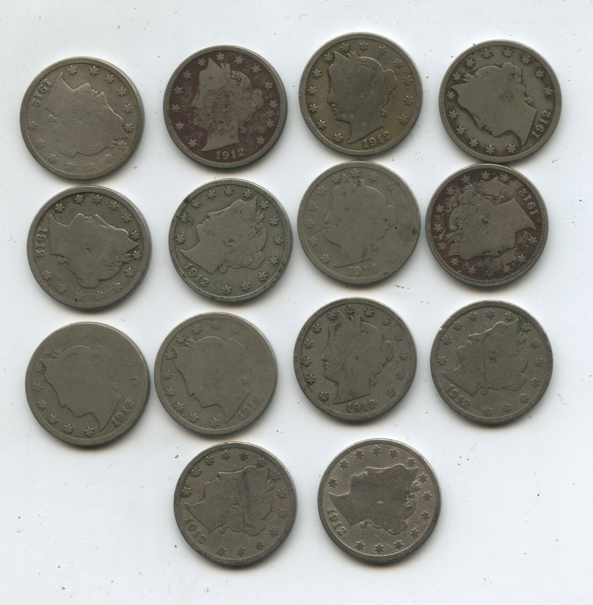 1912-D Liberty Head Nickel AG-3 Partial Roll