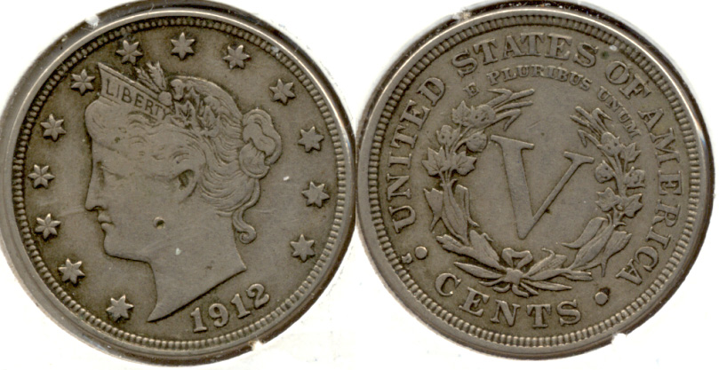 1912-D Liberty Head Nickel VF-20 a Obverse Tic