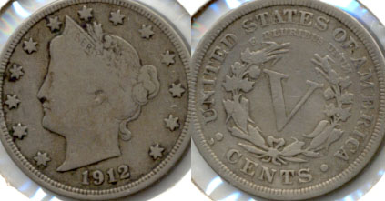 1912-D Liberty Head Nickel VG-8 a