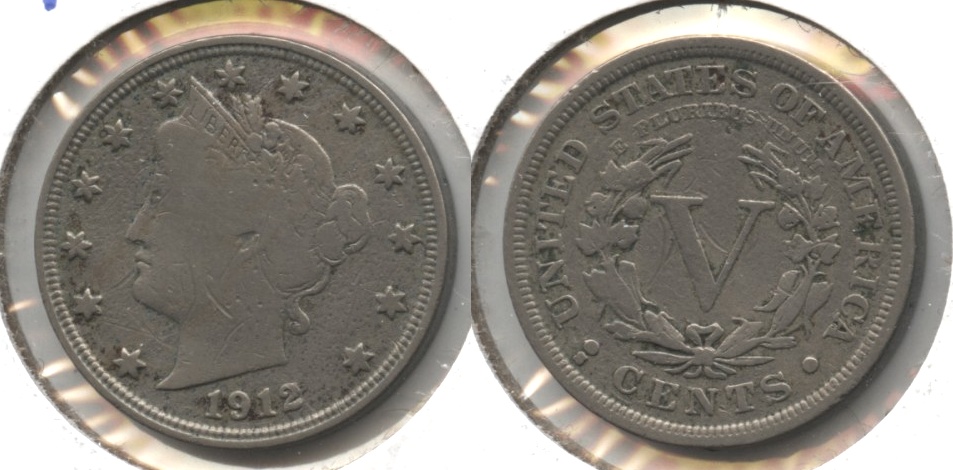 1912-S Liberty Head Nickel Fine-12 Obverse Marks