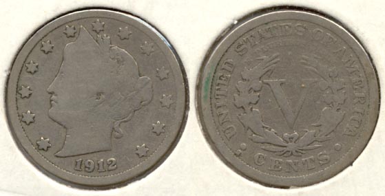 1912-S Liberty Head Nickel Good-4