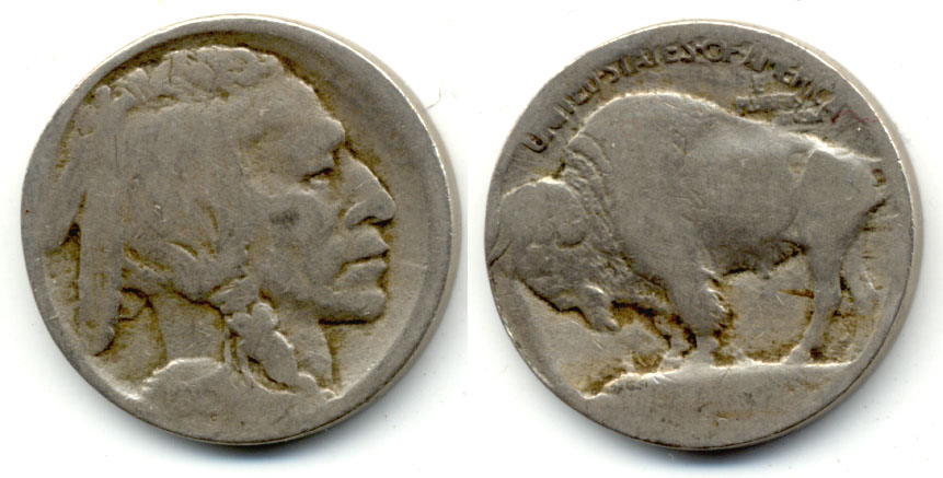 1913-D Type 1 Buffalo Nickel AG-3 Rim Damage