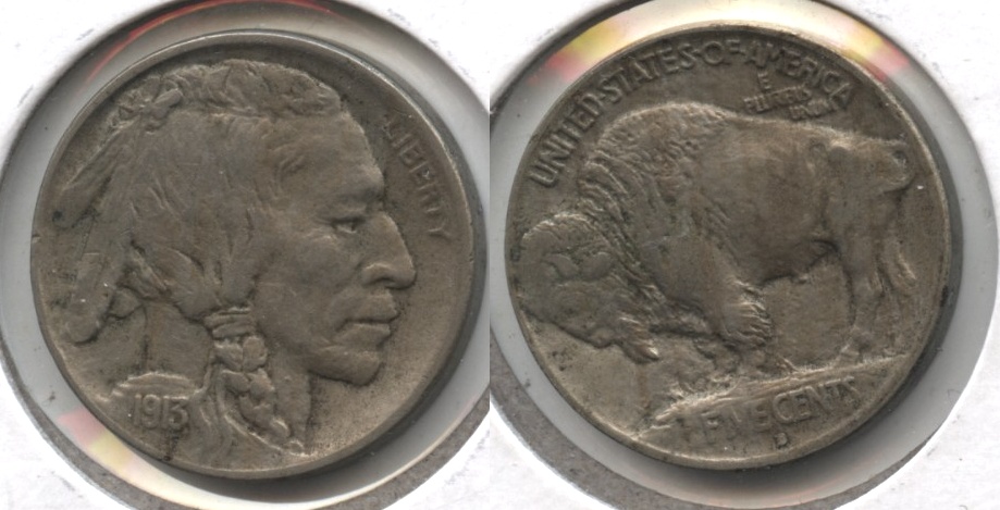 1913-D Type 1 Buffalo Nickel EF-40
