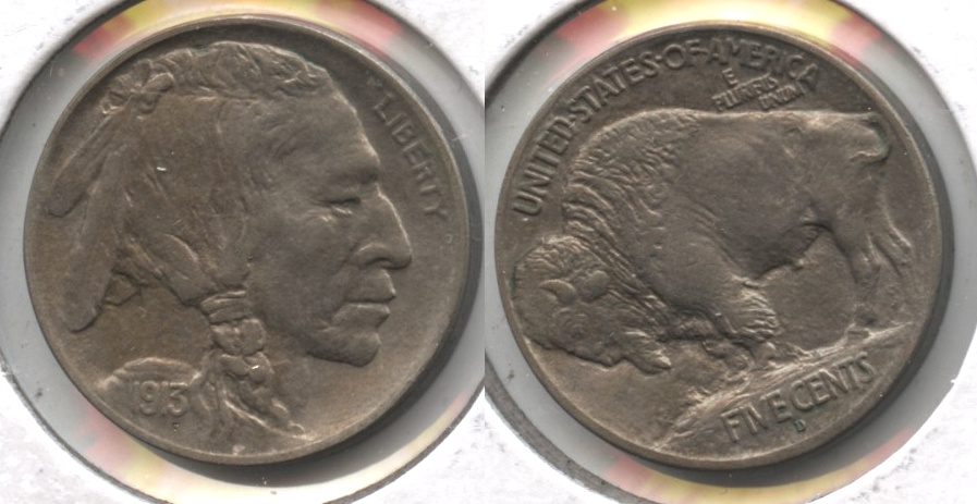 1913-D Type 1 Buffalo Nickel MS-60 #a
