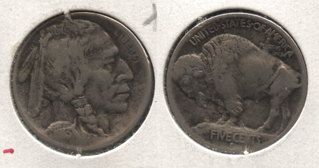 1913-S Type 1 Buffalo Nickel Fine-12 #a Cleaned Retoned