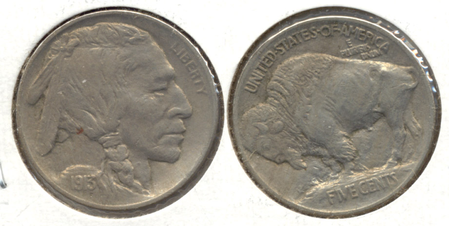 1913 Type 1 Buffalo Nickel AU-50 h