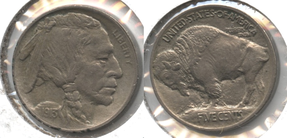 1913 Type 1 Buffalo Nickel AU-50 #j Rim Marks