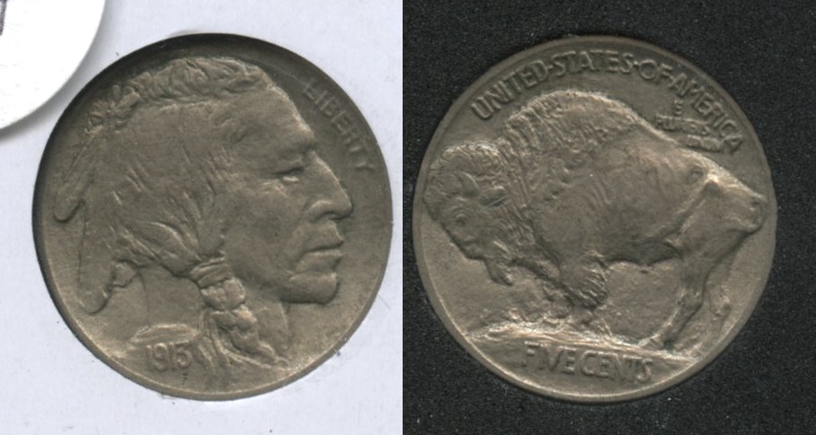1913 Type 1 Buffalo Nickel AU-50 #t