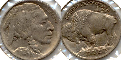 1913 Type 1 Buffalo Nickel AU-55 e