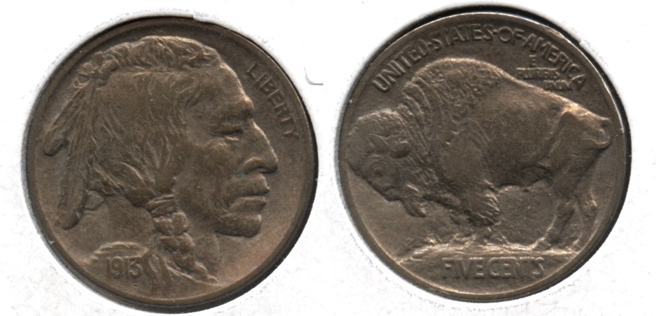 1913 Type 1 Buffalo Nickel EF-40 b