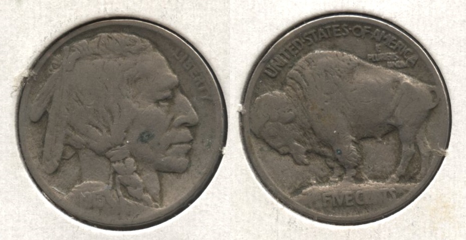 1913 Type 1 Buffalo Nickel VG-8 #ab Obverse Spot