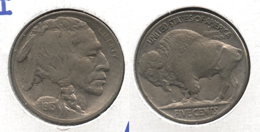 1913 Type 2 Buffalo Nickel AU-50 #f