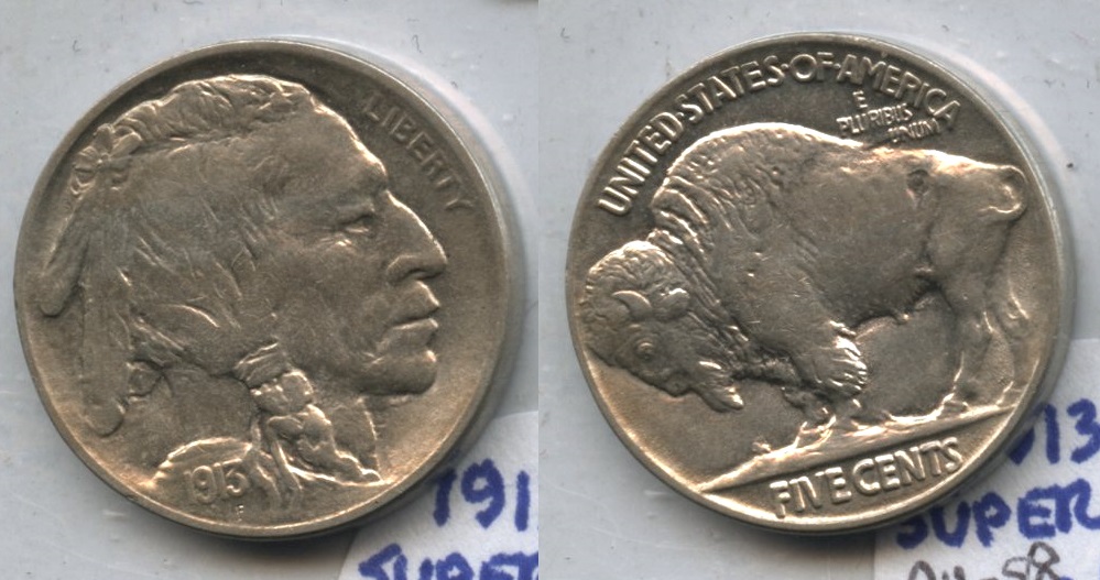 1913 Type 2 Buffalo Nickel AU-58