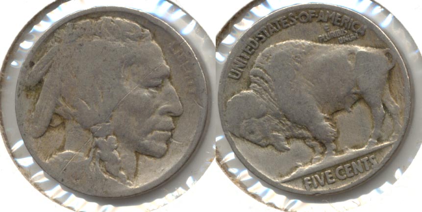 1914 Buffalo Nickel Good-4 e Obverse Scratch