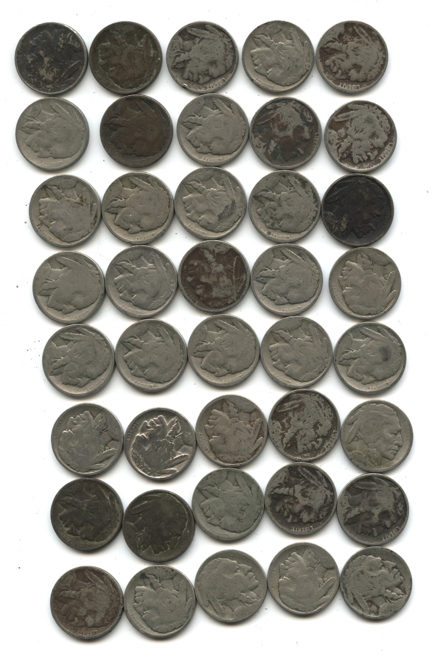 1915-D Buffalo Nickel Fair-2 Roll