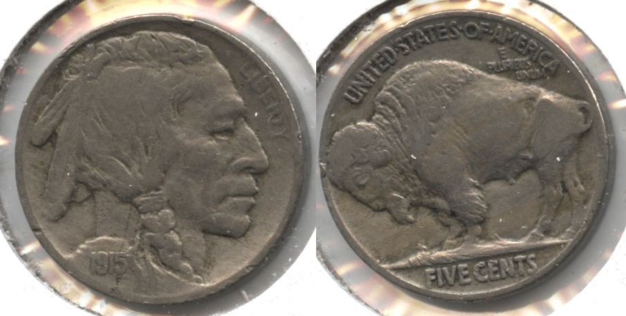 1915 Buffalo Nickel Fine-12 #e Rim Marks