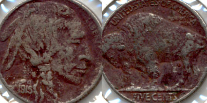 1915 Buffalo Nickel VG-8 a Dark