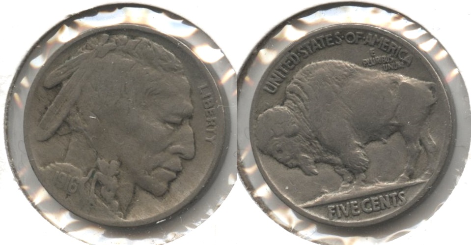 1916 Buffalo Nickel Fine-12 #af