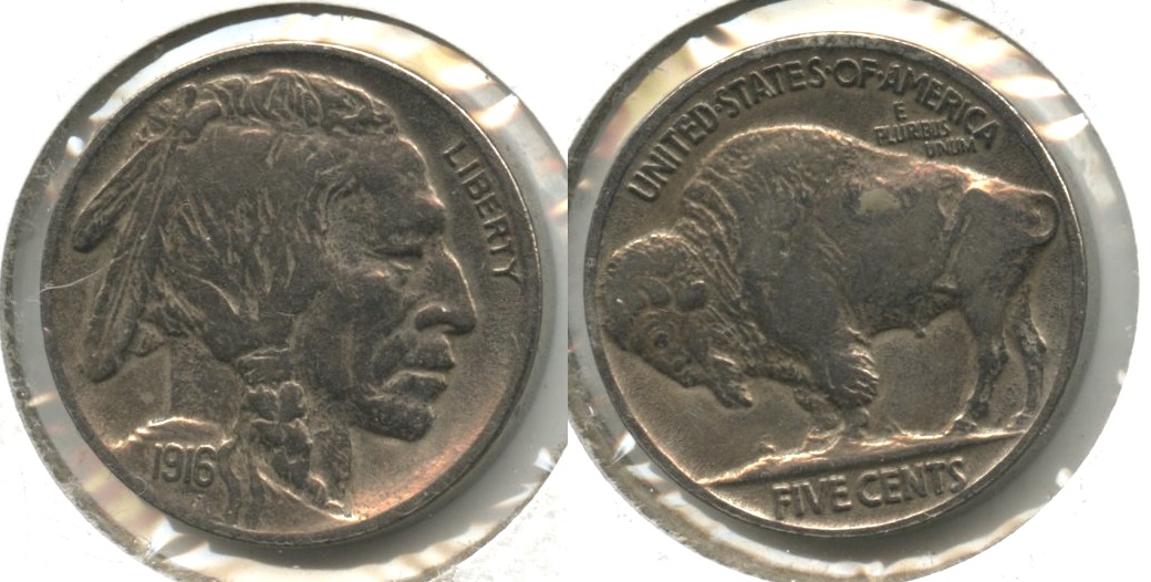 1916 Buffalo Nickel VF-20 #f Cleaned