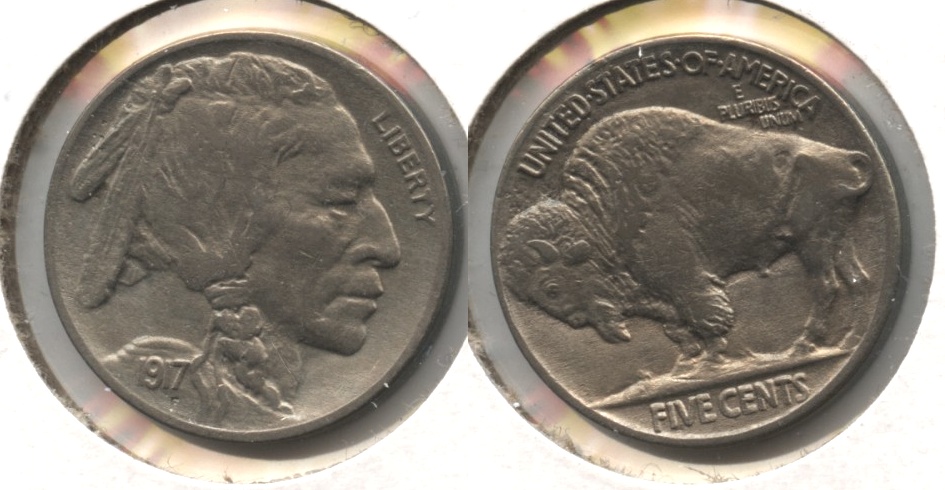 1917 Buffalo Nickel AU-50 #a Cleaned