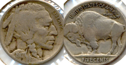 1917 Buffalo Nickel Fine-12 a