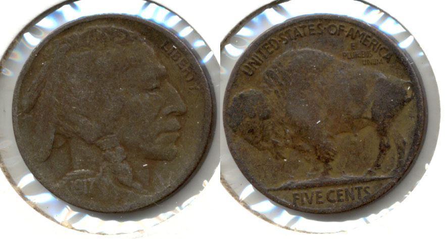 1917 Buffalo Nickel Fine-12 g Dark