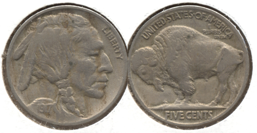 1917 Buffalo Nickel Fine-12 l