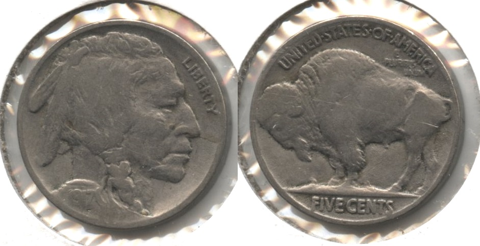 1917 Buffalo Nickel Fine-12 #z Reverse Scratch