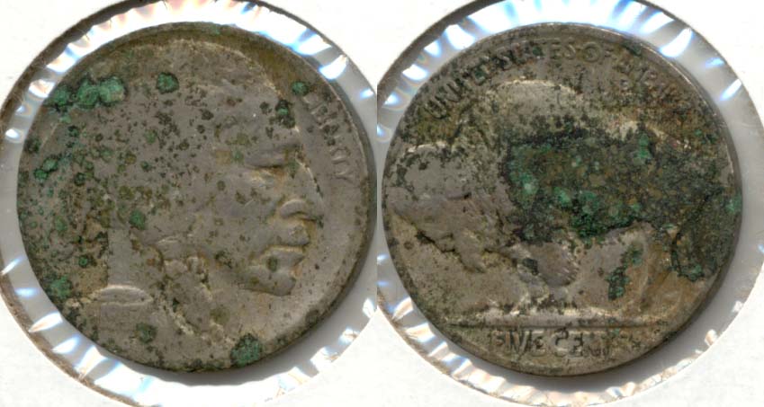 1917 Buffalo Nickel Good-4 x Corrosion