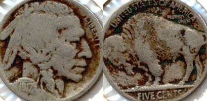 1917 Buffalo Nickel VG-8 d Pitting