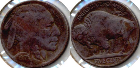 1917 Buffalo Nickel VG-8 f Dark
