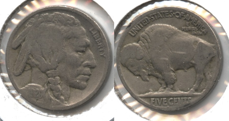 1920-D Buffalo Nickel VG-8 #c Reverse Mark