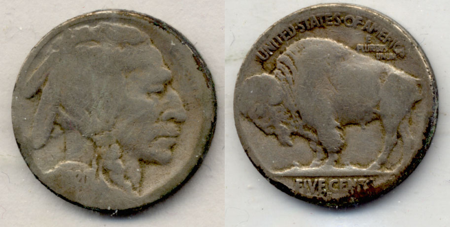 1920-S Buffalo Nickel AG-3 v Edge Corrosion