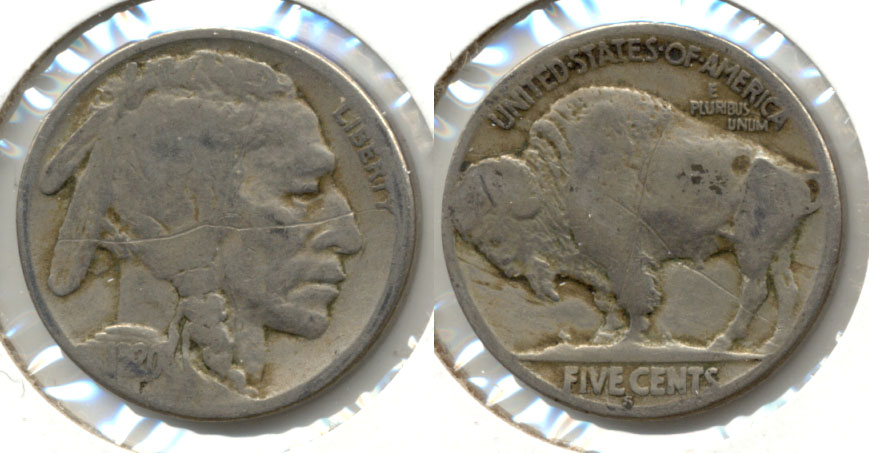 1920-S Buffalo Nickel Good-4 af Scratches