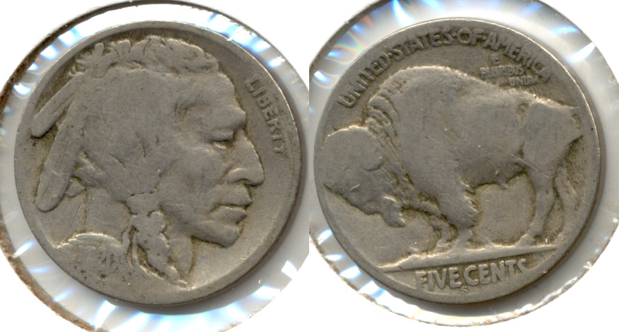 1920-S Buffalo Nickel Good-4 r Obverse Scratch