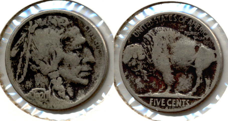 1920-S Buffalo Nickel VG-8 a Dark Fields