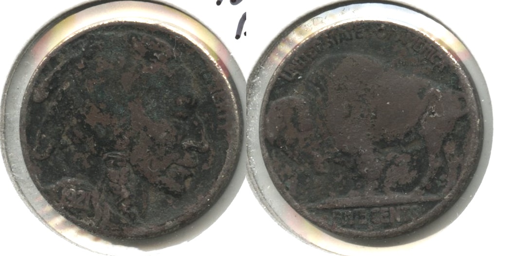 1921-S Buffalo Nickel Fine-12 Dark