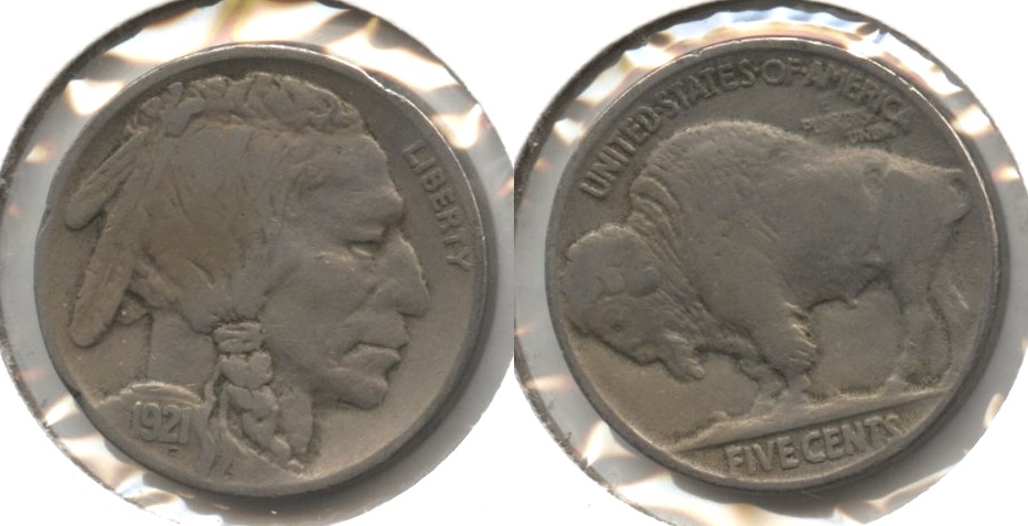 1921 Buffalo Nickel Fine-12 #b Edge Marks