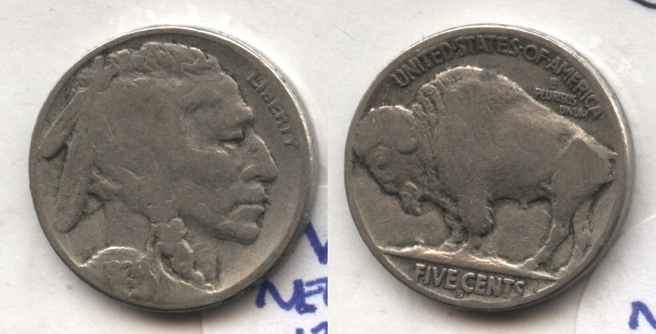 1924-S Buffalo Nickel VG-8 #c Reverse Spot