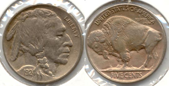 1924 Buffalo Nickel About Almost Uncirculated AU-50
