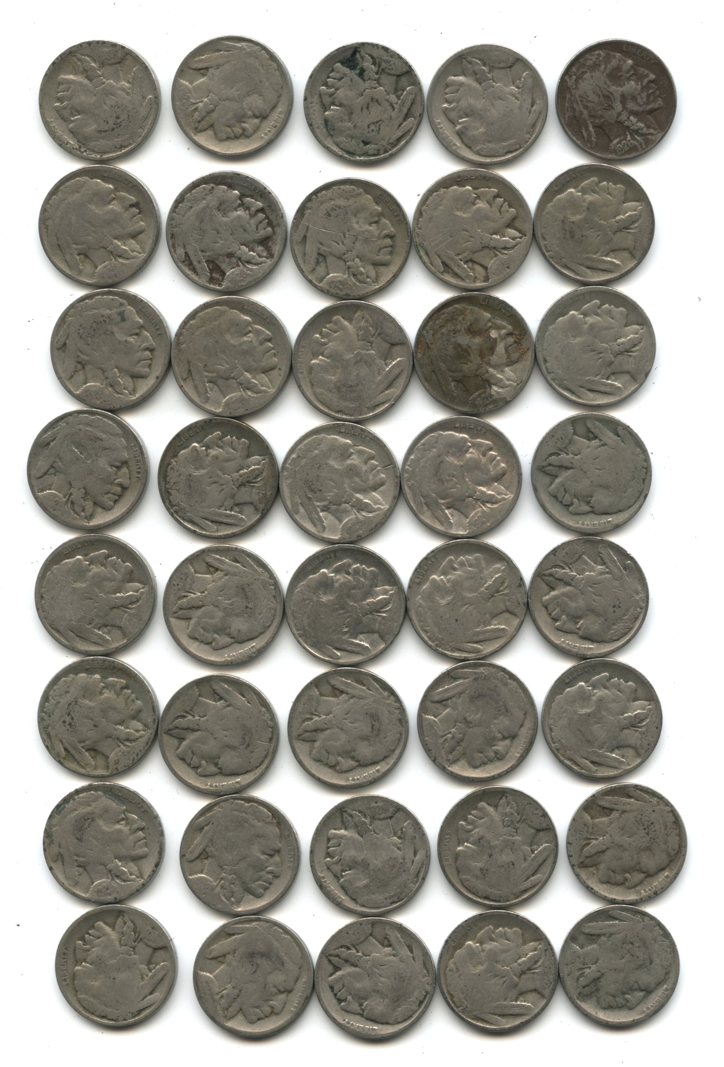 1926-D Buffalo Nickel Fair-2+ Roll #c