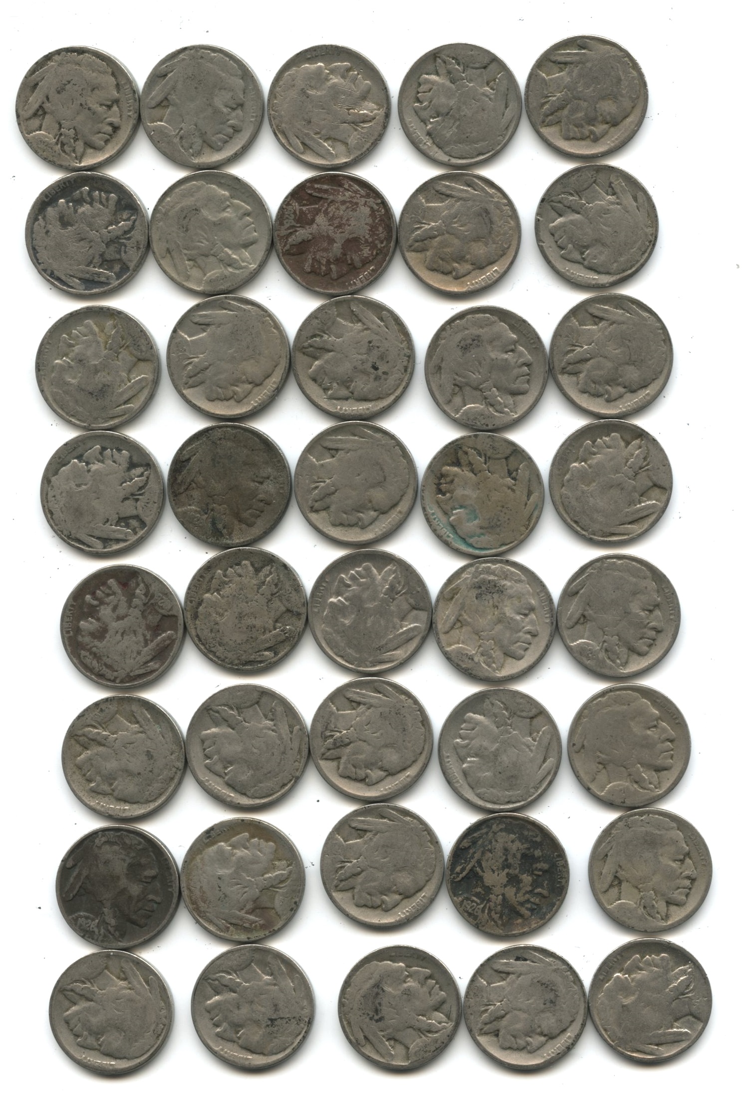 1926-D Buffalo Nickel Fair-2+ Roll #e