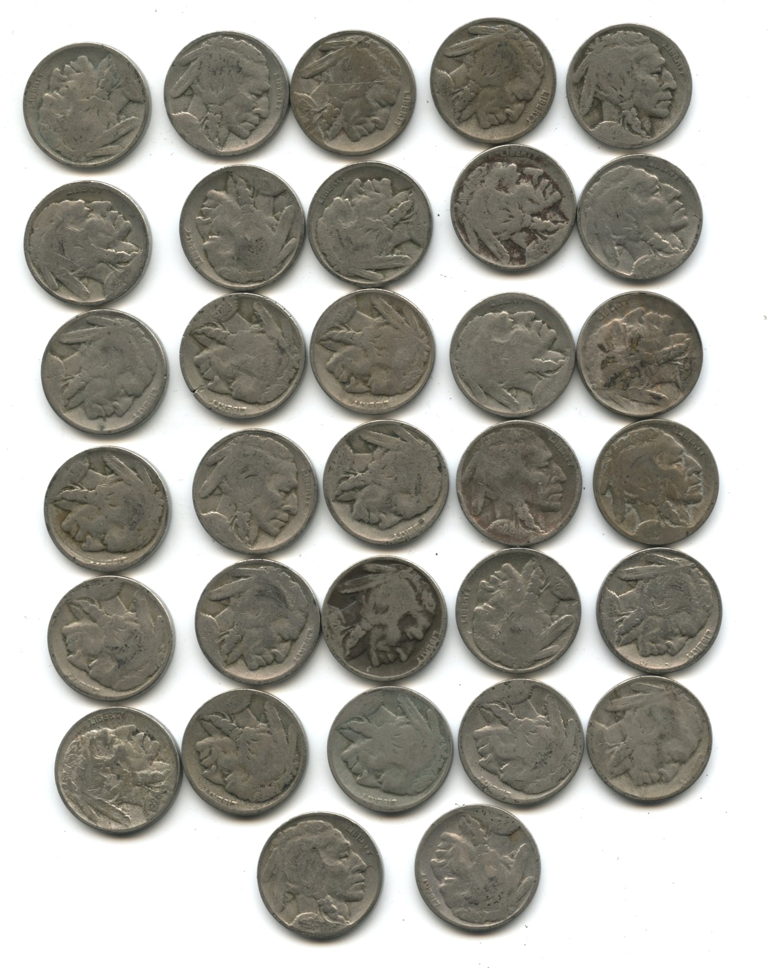 1926-D Buffalo Nickel Fair-2+ Partial Roll #f