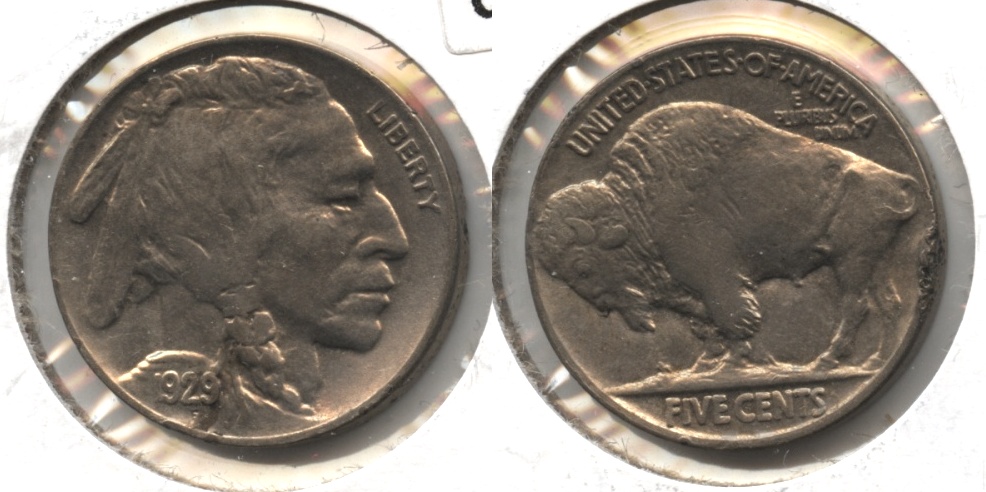 1929 Buffalo Nickel AU-50 #c Rim Bump