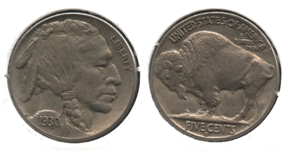 1930-S Buffalo Nickel AU-50