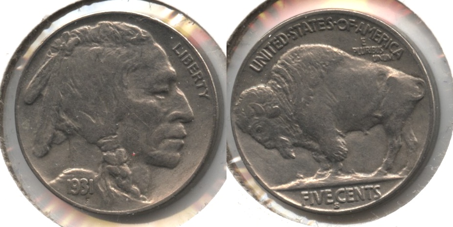 1931-S Buffalo Nickel AU-50